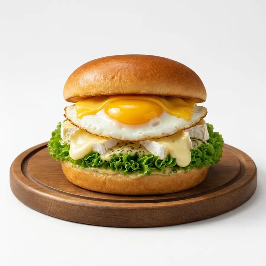 Burger Wegetariański — Double Cheese & Egg