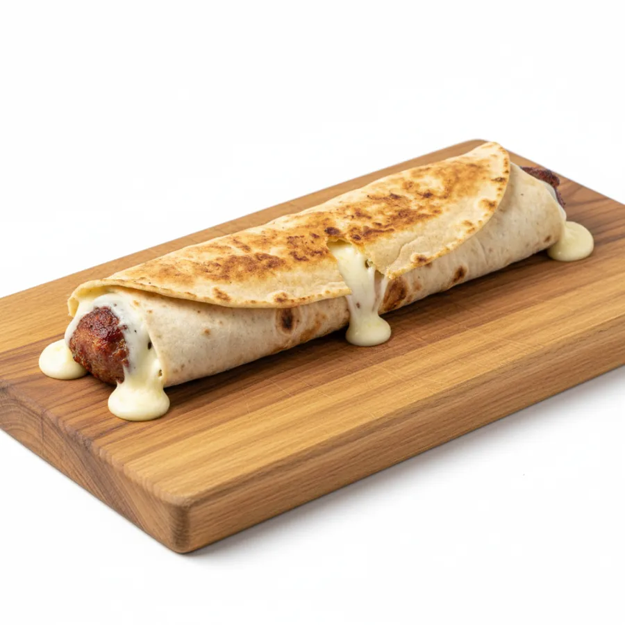 Tortilla z mięsem grillowanym i serem